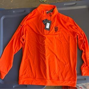 NWT SF Giants Orange Pullover 1/4 zip